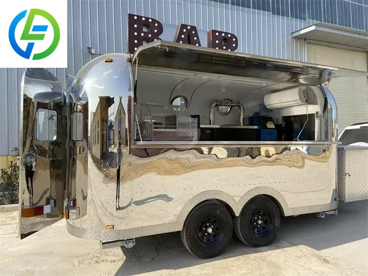 Custom Design Coffee Food Cart Drink Trailer Ice Cream Fast Food Cart Mobile Vending Unit