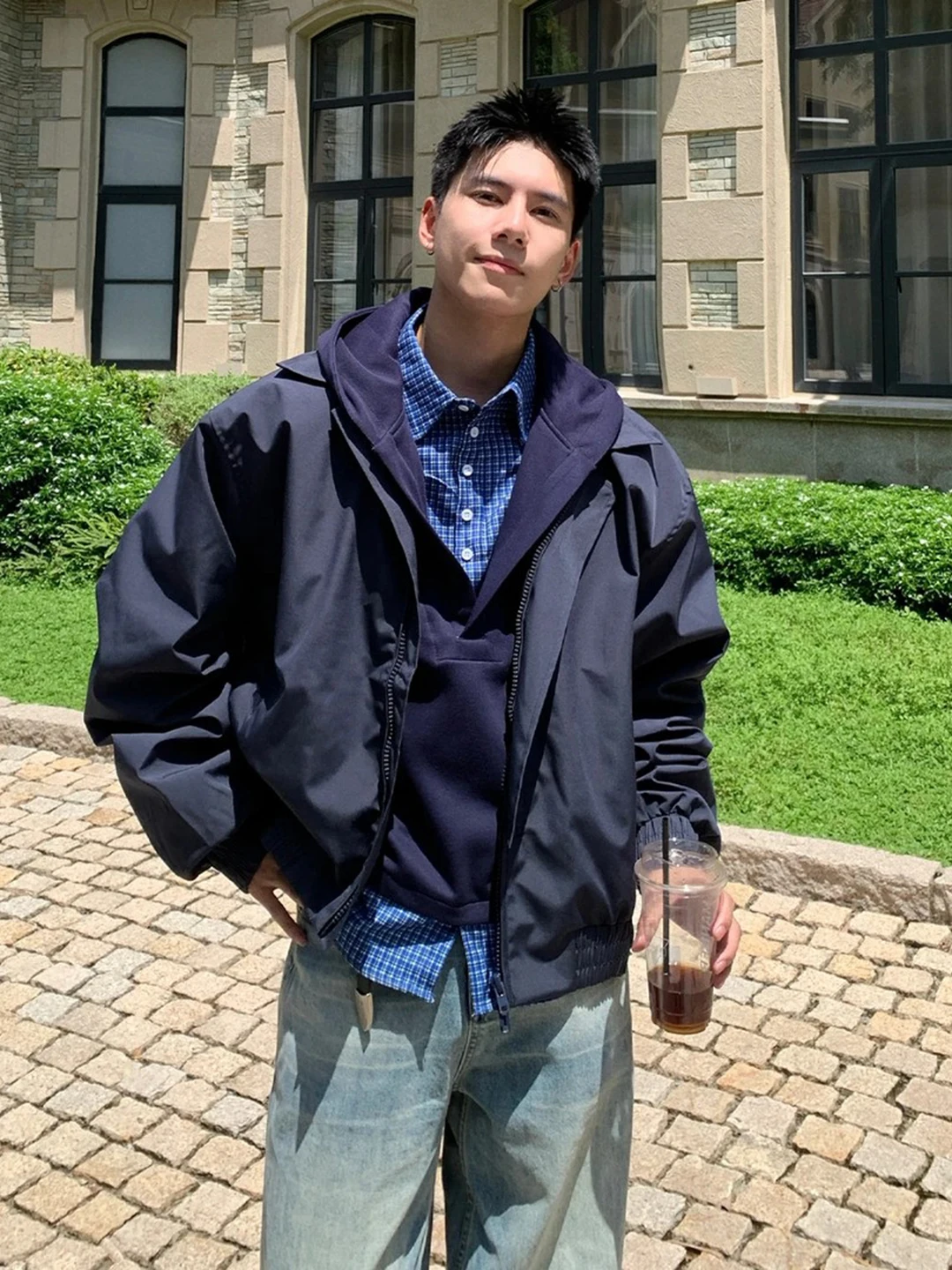 

Мужская осенняя куртка-бомбер Cleanfit Sle ort Flight Jaet с воротником, свободного кроя, в стиле рабочей одежды, для работы и повседневной носки