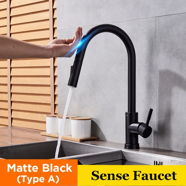 

Gold Smart Kitchen Sink Faucet Pull Type Sprinkler Stainless Steel Touch Faucet Kitchen Touch Faucet Kitchen Faucet Water Faucet