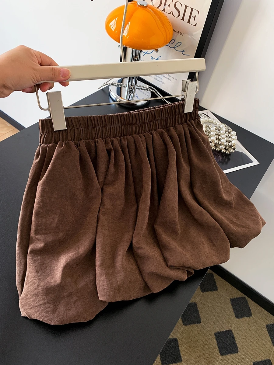 

Юбка-клеш с высокой талией для женщин, корейская версия, свободный крой, скрывающая бедра, для осеннего сезона, повседневная одежда