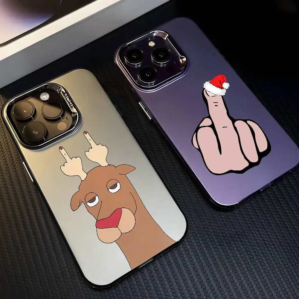 

Interesting Christmas Gifts Phone Case For IPhone 17 16 15 14 13 12 11 Pro Max Air Multicolor Matte Laser Metallic Aurora Funda