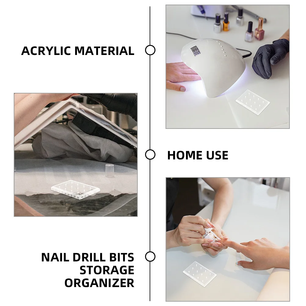 

2Pcs Nail Bits Organizer Acrylic Nail Drill Bits Holder Storage Stand Display Holder for Neat Desktop Manicure