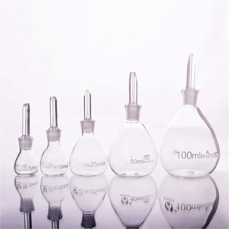 5-100ml Glass Specific Gravity Bottle Pycnometer Class A Science Labware Medical 5/10/25/50/100ml