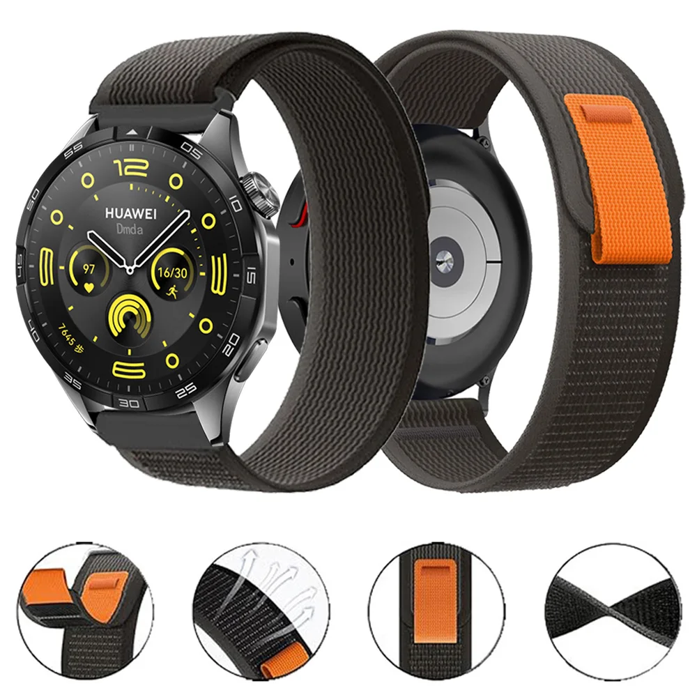 Nylon Trail Loop Strap For HUAWEI WATCH GT 4 Pro 46mm Band GT4 GT3 2 42mm HONOR Magic Watch 4 GS 3 Pro ES Bracelet 22/20mm Belt