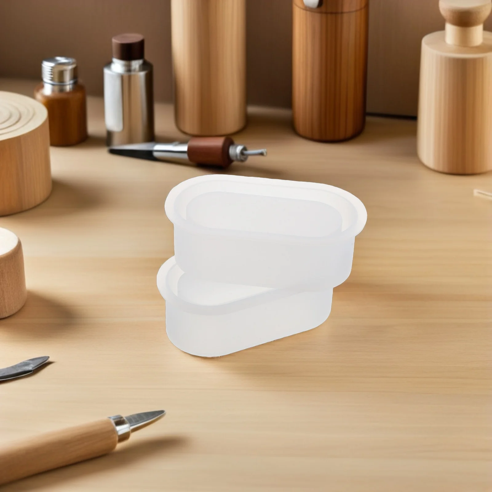 2 قطعة قوالب زارع السيليكون شكل بيضاوي قالب الزهرية الراتنج الخرسانة لتقوم بها بنفسك قالب وعاء لديكور الحديقة الداخلية العصارية