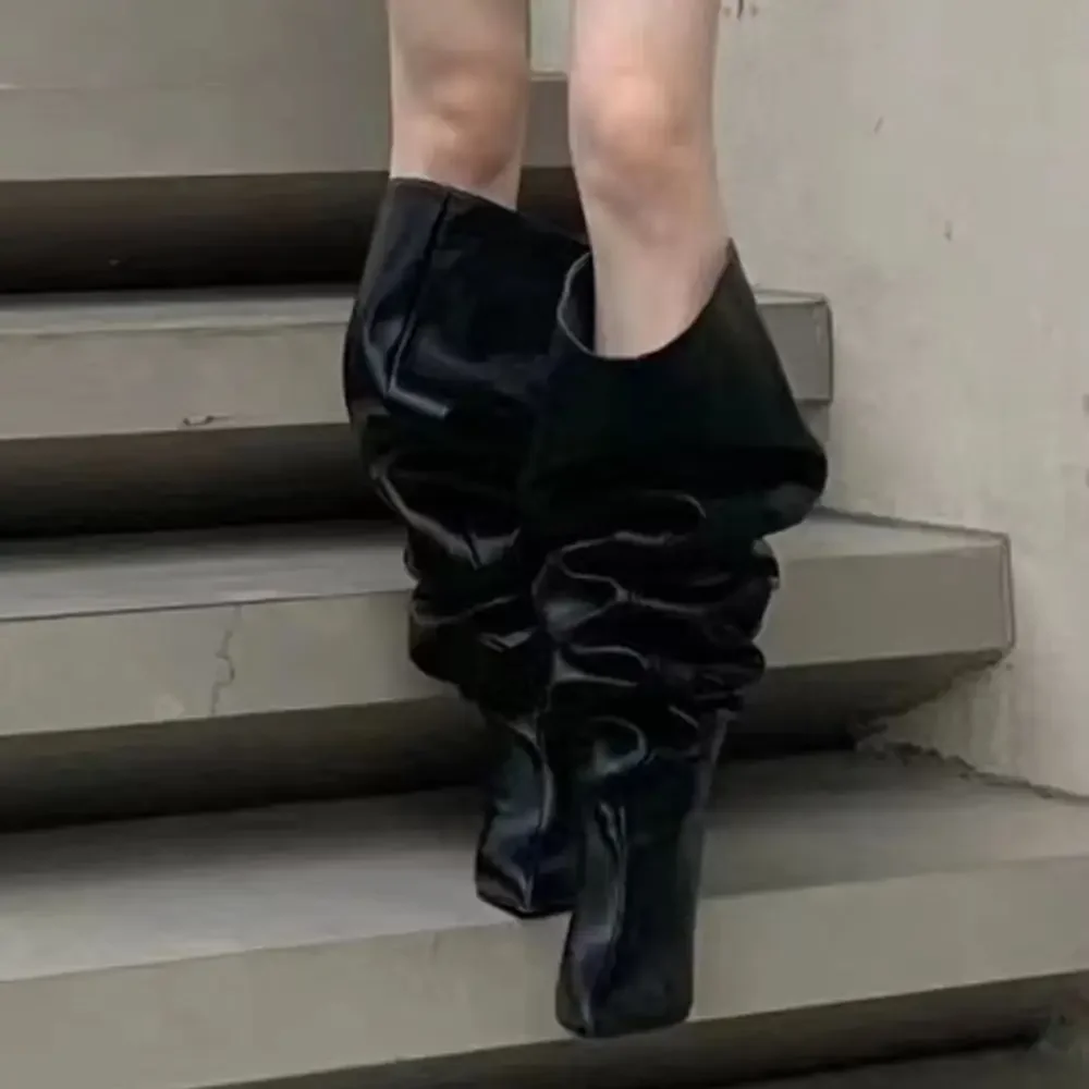 

Design Knee High Women Boots Pointed Toe Sexy Stiletto Heels Fashion Boots 2024 Autumn Winter Mature Street Style Modren Boots