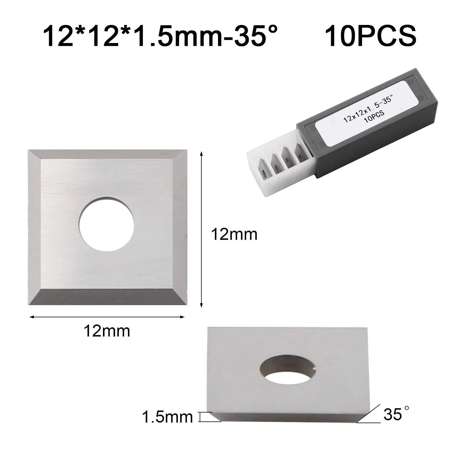 Carbide Insert Replacement Set Ten Robust Squares Crafted to Provide Reliable Performance in Various Turning Activities