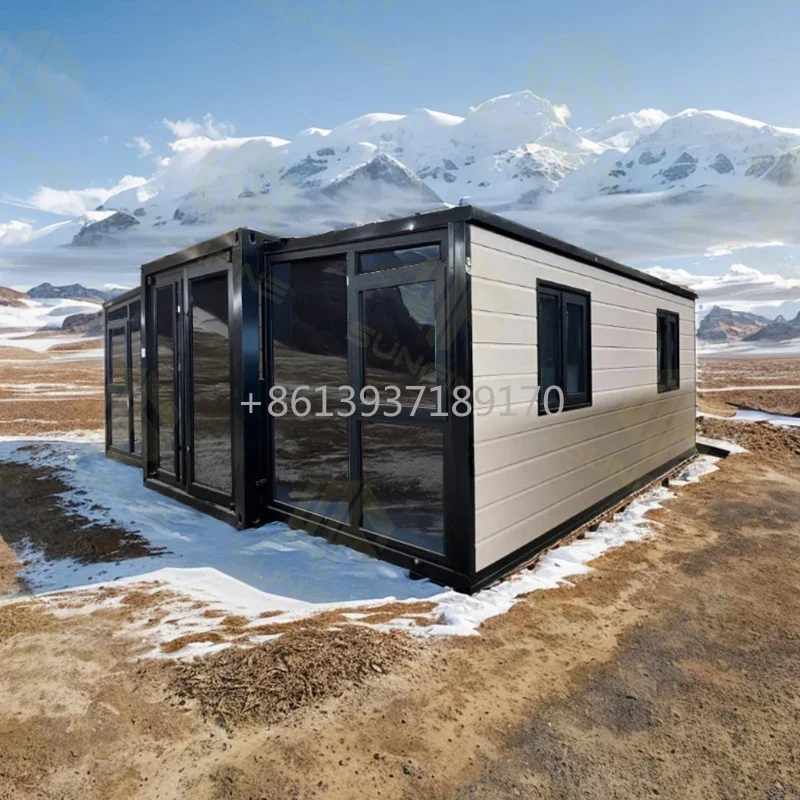 Prebuilt Hurricane Proof Aluminum Frame Portable Foldable Prefabricated Glass Expandable Container House