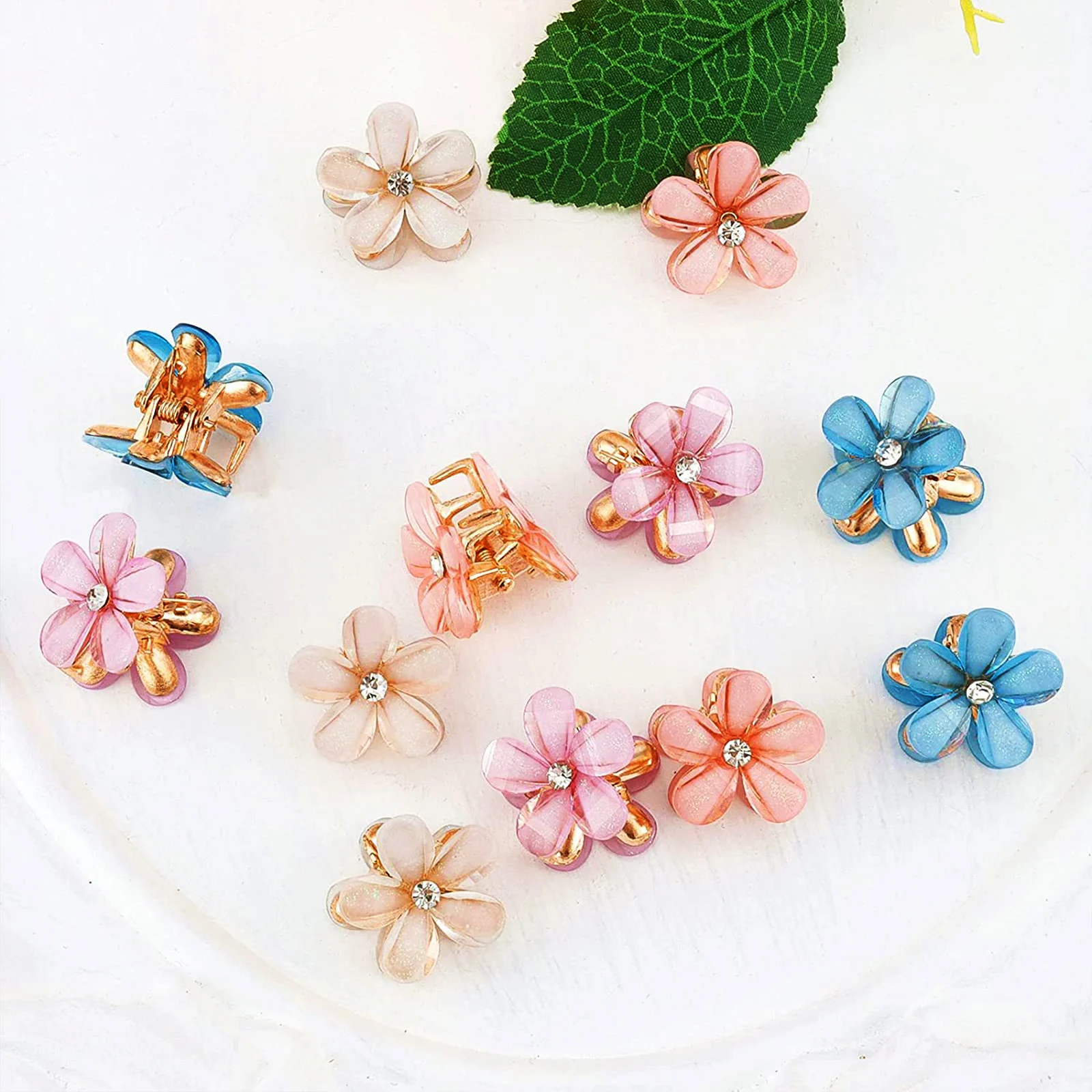 Super Fairy Hair Clips Women\'s Rose Hair Clips Tulip Mini Hair Clips Small Cute Metal Clips 12pcs Girls Hairstyle Tools