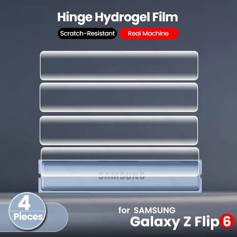 4Pcs Middle Hinge Hydrogel Film For Samsung Galaxy Z Flip6 Flip 6 ZFlip6 Z6 5G Anti-Scratch Protector Sticker Border Hinge Films