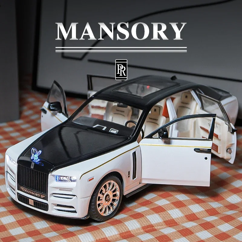 

1/22 Rolls Royce Phantom Alloy Luxy Car Model Diecast Metal Toy Car Model Simulation Sound and Light Boys Toy For Childrens Gift