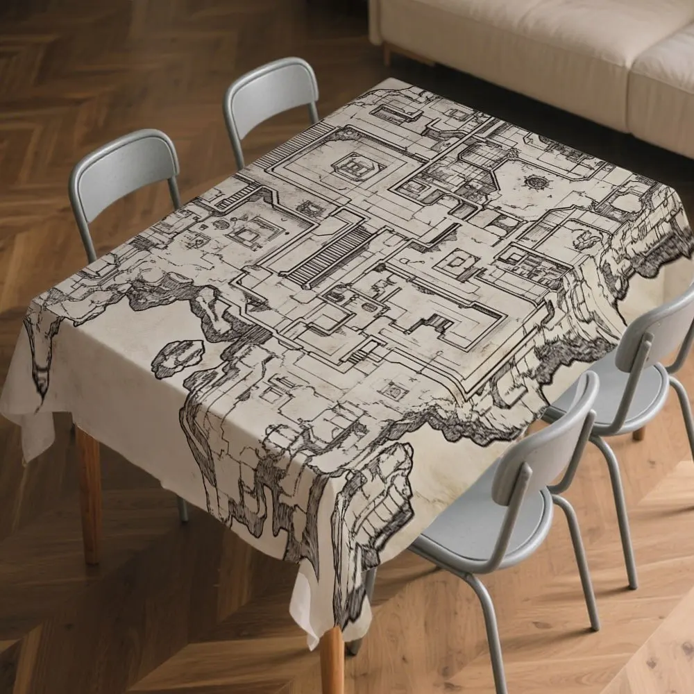 One festive holiday cheerful rectangular tablecloth design, creating a harmonious atmosphere at the dining table.zyc