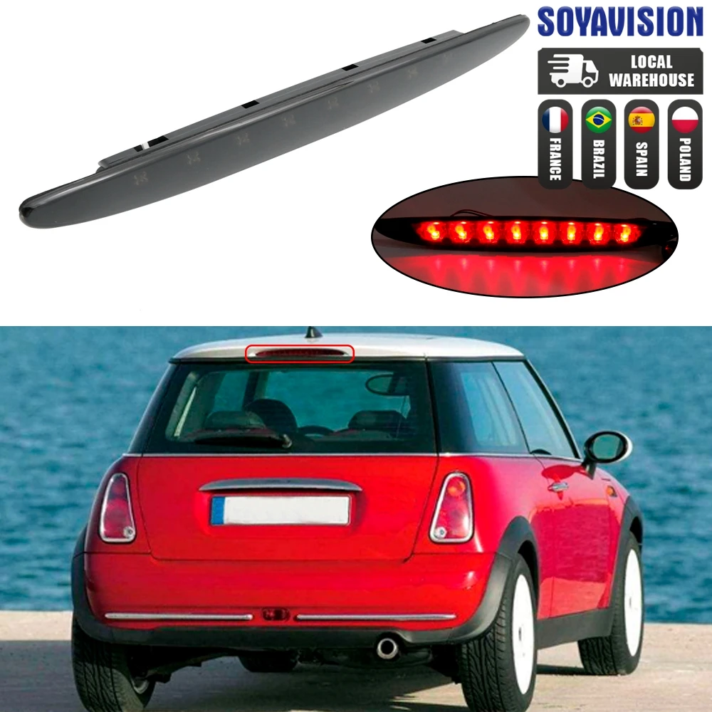 Auto Led Third Brake Light For Mini Cooper R50 R53 2002-2006 Rear High Mount 3rd Stop Brake Light Red Lens