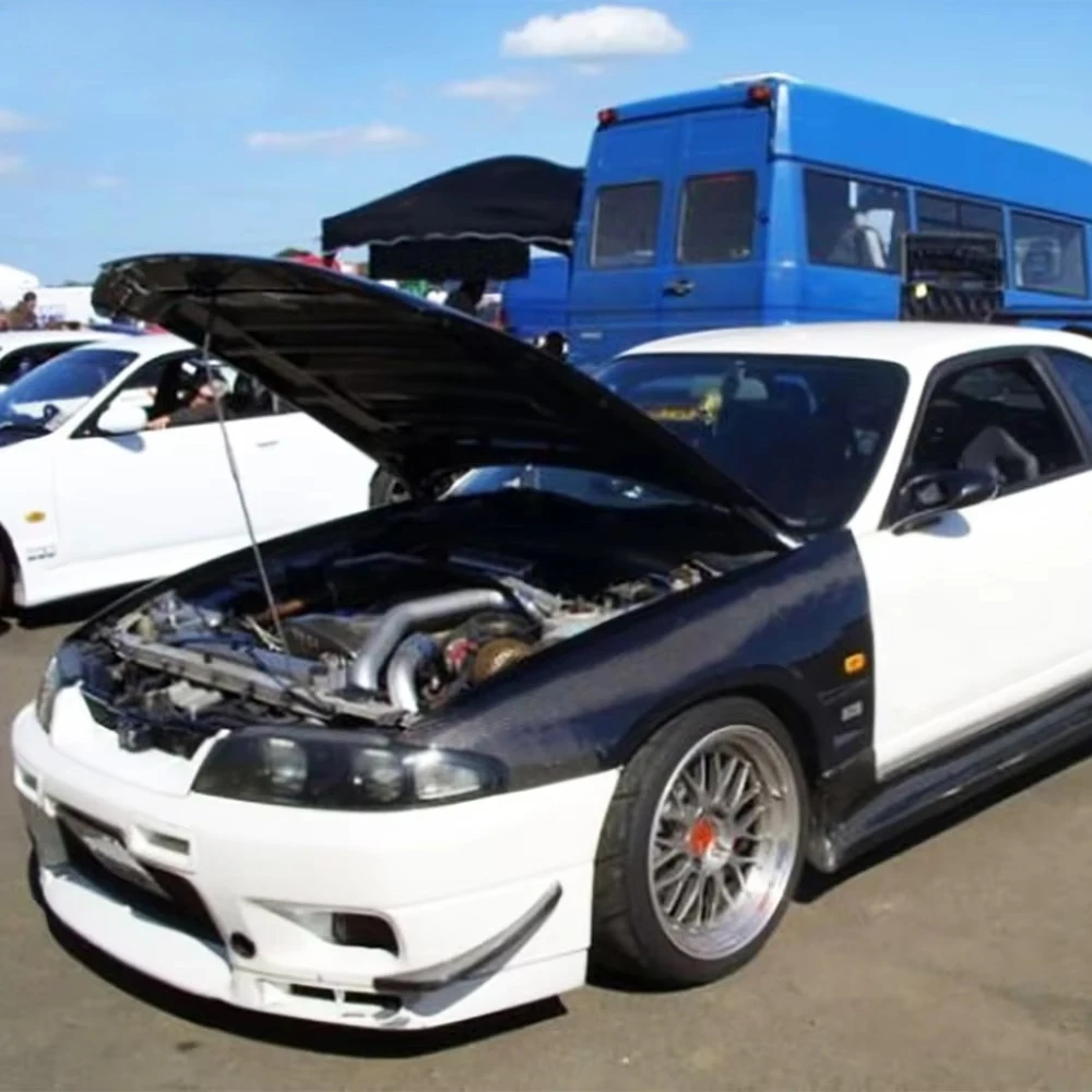 For Skyline R33 (GTR Only) Body Parts BN-Style Forged Carbon Front Fender Pair 3