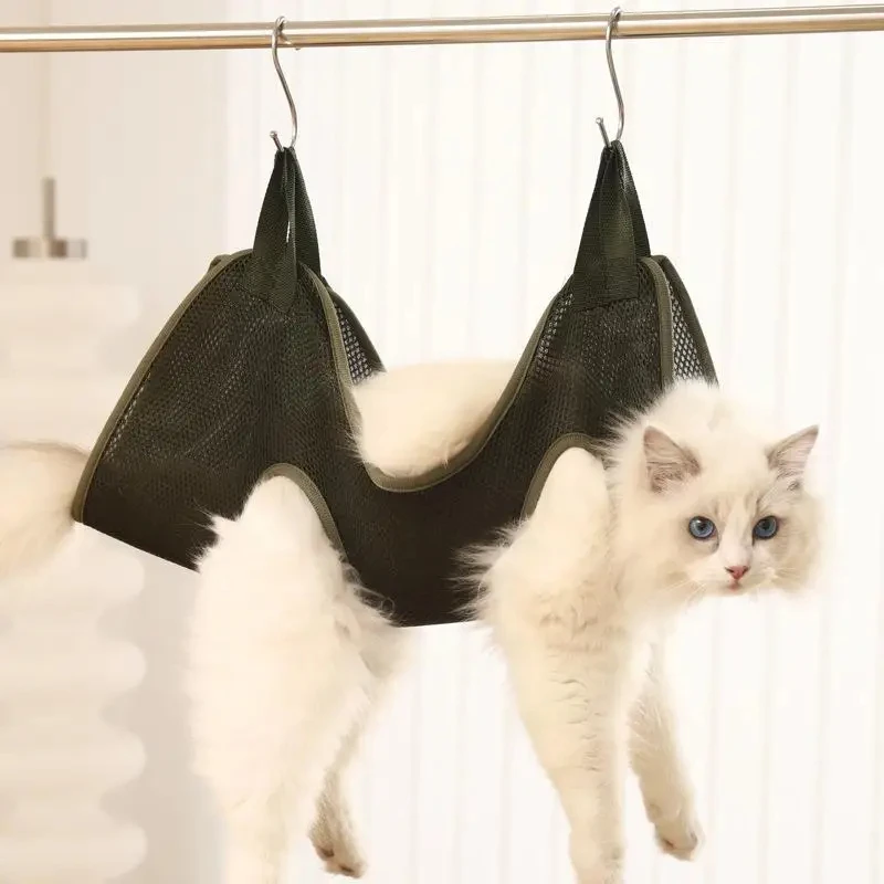 Chat chien toilettage coupe d'ongles anti-rayures morsure sac fixe coupe de bain sac de retenue beauté pour animaux de compagnie hamac suspendu ensemble de fournitures pour animaux de compagnie
