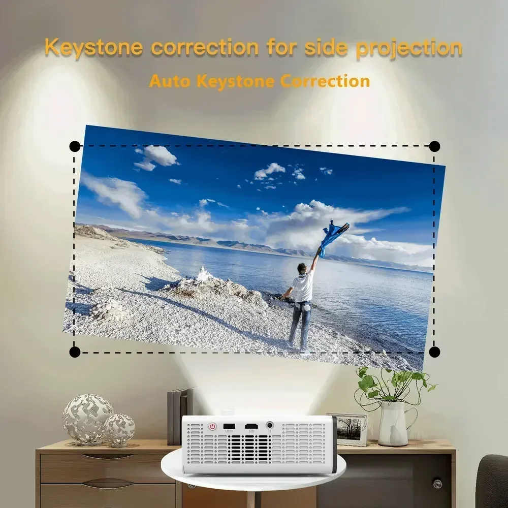 VIVICINE 1080P Full HD Proyektor Video Home Theater Portabel Android 9.0 4K Decoding WiFi Mendukung Proyektor Film Proyektor