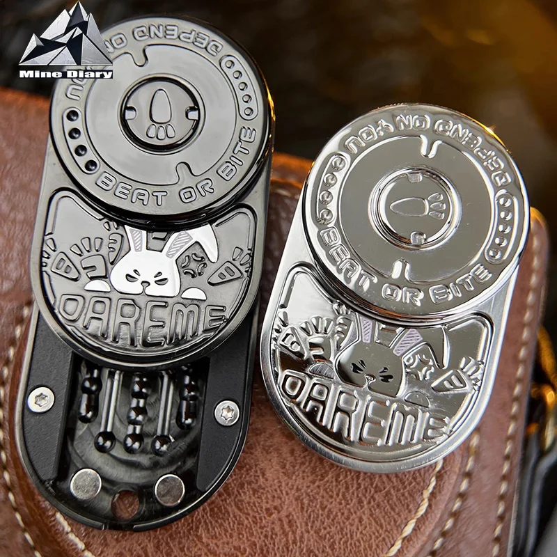 

Grumpy Rabbit MIX Push Card Ритм Механическая трещотка из нержавеющей стали EDC Декомпрессионная игрушка Tide Play Fingertip Gyro Подарки