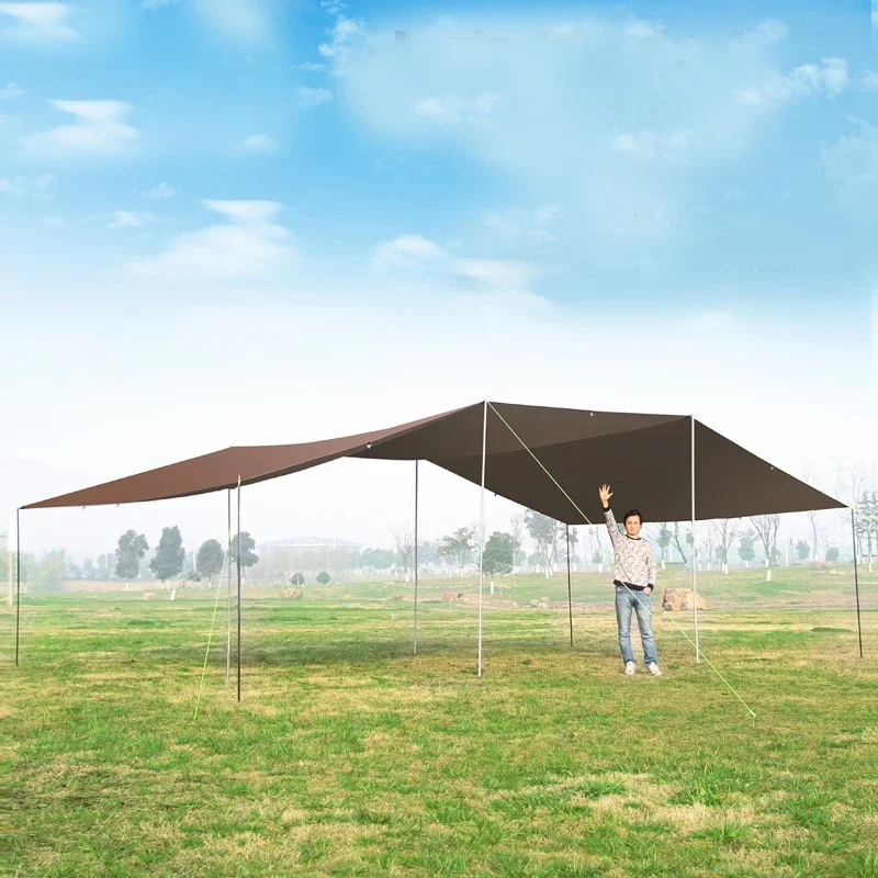 Imagem -04 - Impermeável Oxford Grande Canopy Prata Revestido Outdoor Camping Toldo Sunshelter Tarp Mais Pontos de Suspensão 6x8m