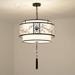 New Chinese Restaurant Chandelier Indoor Lighting Round Retro Dining Table Hanging Lamp Dining Room Creative Bedroom Fixture