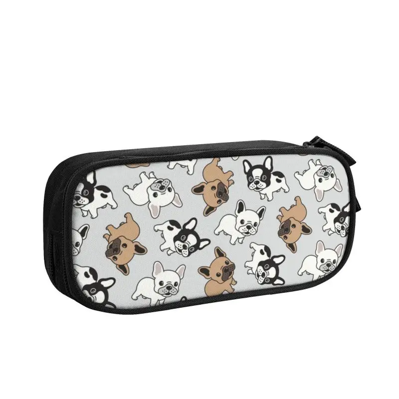 Frenchie French Bulldog School Pencil Cases Boy Girl Large Capacity Dogs Lover Pencil Box Students Stationery