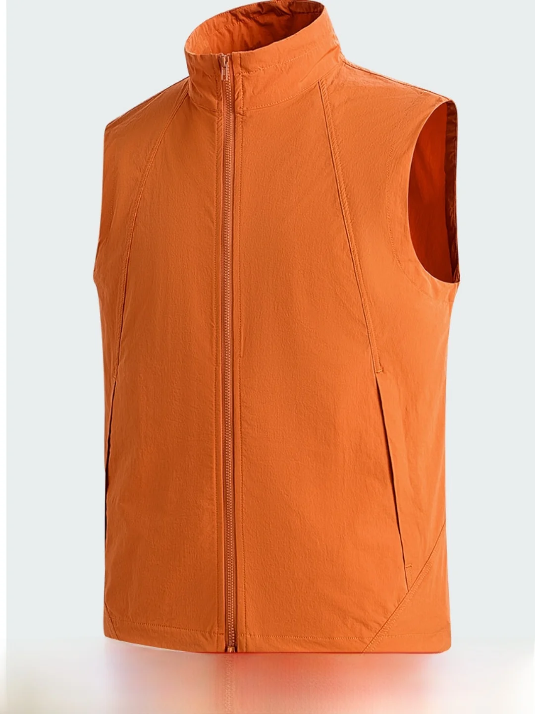 3D Tailored Outdoor Leisure Sports Vest Men's Spring Summer Simple Stand Collar Layering Trendy Polyester Fiber Breathable