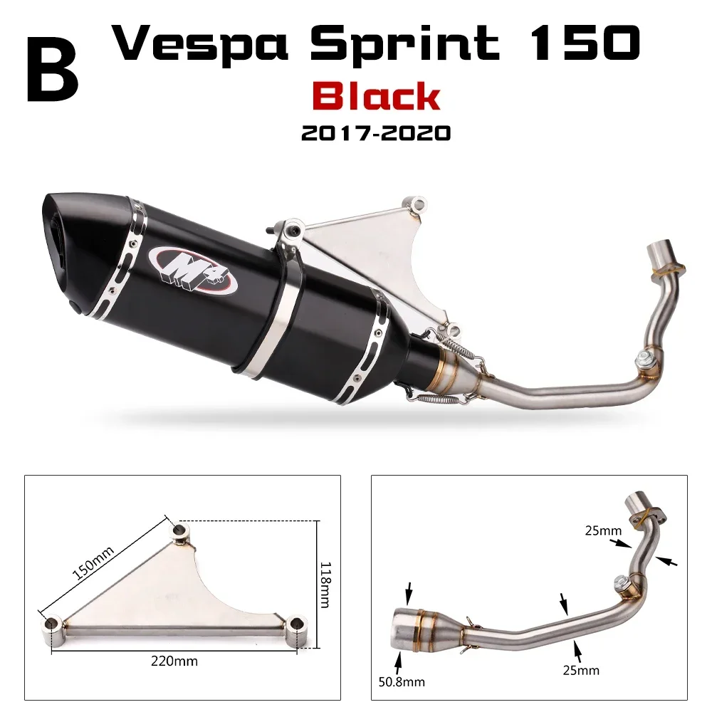 For Vespa sprint150 Exhaust pipe set 2017-2020 Exhaust escapefront link pipe full exhaust muffler styem