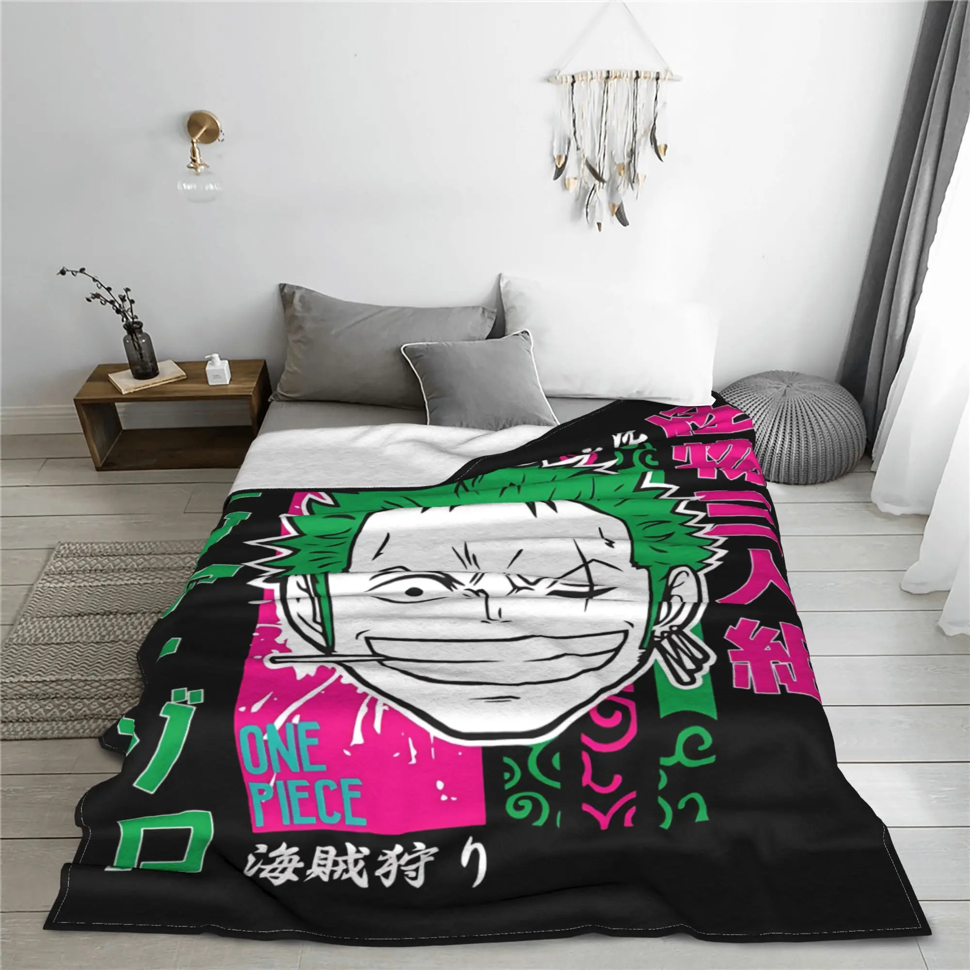 1PC One Pieces Anime Zoro Blanket Throw Blanket  Novelty Warm Blanket All Season Home Gift