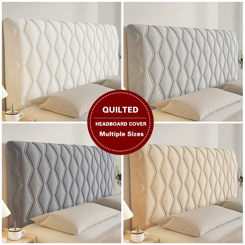Thickened Bed Headboard Slipcover Soft Smooth Stretch Bed Spread Backrest Anti-collision Bedhead Cover Dust Protector Washable