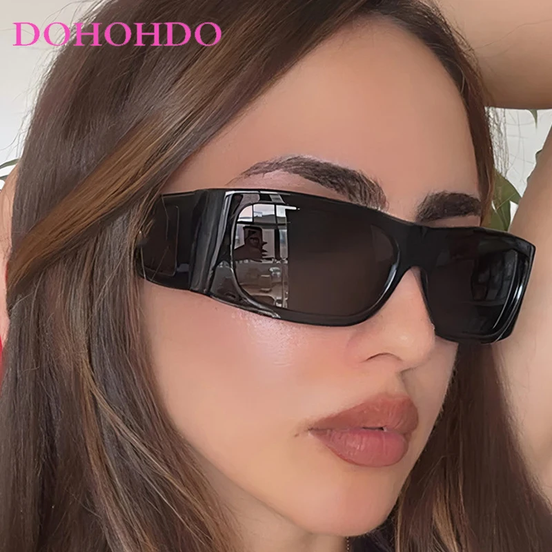 

Vintage Luxury Designer Oversized Square Punk Sunglasses Women Outdoor Sports Cycling Goggles Unisex Gafas De Sol Mujer UV400