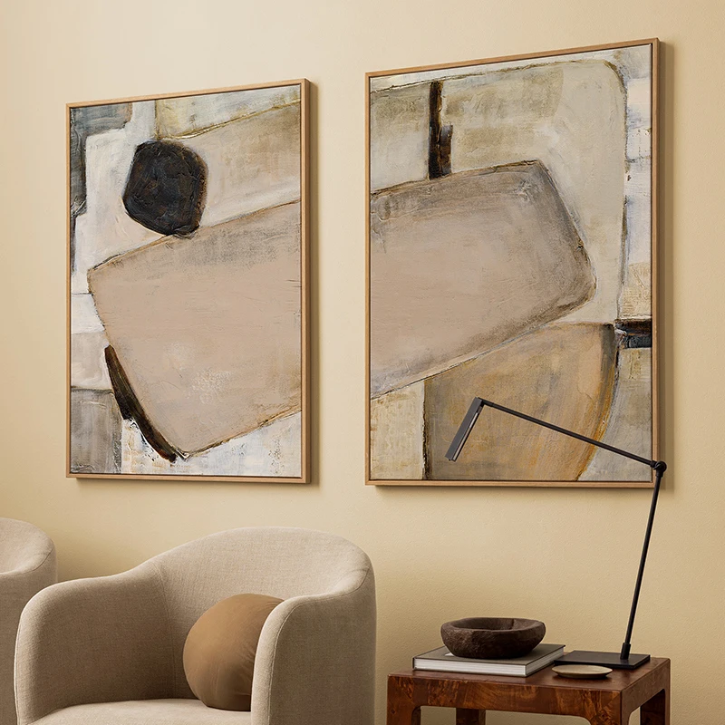 

Grounded Shapes Canvas Print Minimalism Gallery Wall Abstract Canvas Painting Art Poster Decorative Picture Modern Living Room