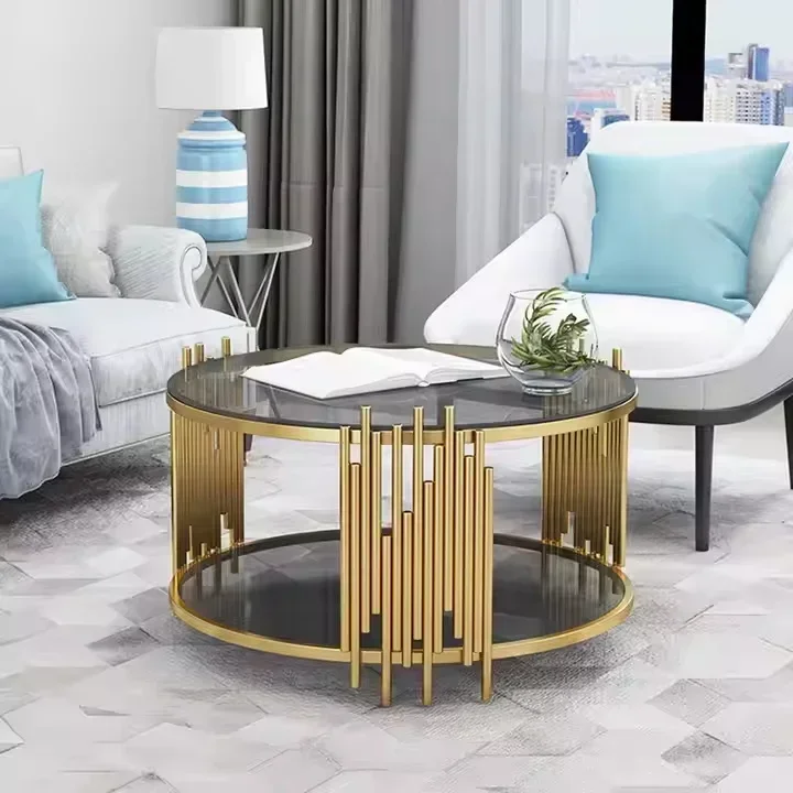 

#For Luxury Modern Coffee Tables and Living Room Furniture Sets Contemporary metal Home Dining Usage Stylish round Pattern
