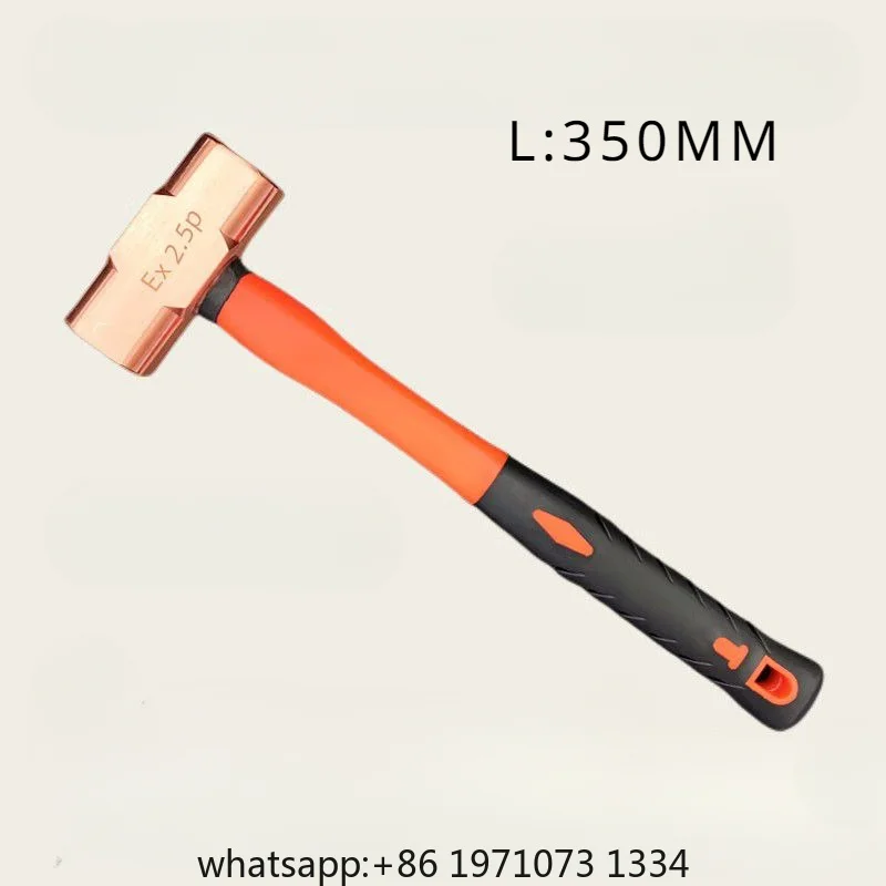 Explosion-Proof Octagonal Copper Hammer Solid Square Head Hammer Non-Magnetic Non-Sparking Weight-Type Soft Handle Hand Tool