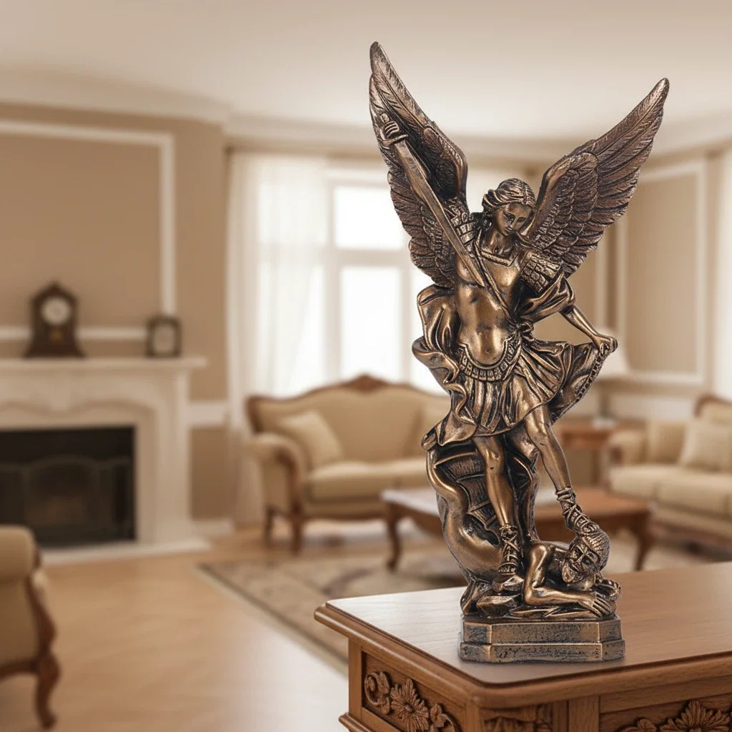 

31.5CM High Copper Killing Demon St. Miller's Angel Ornament Christmas Resin Crafts Religious Items Presepe Natalizio