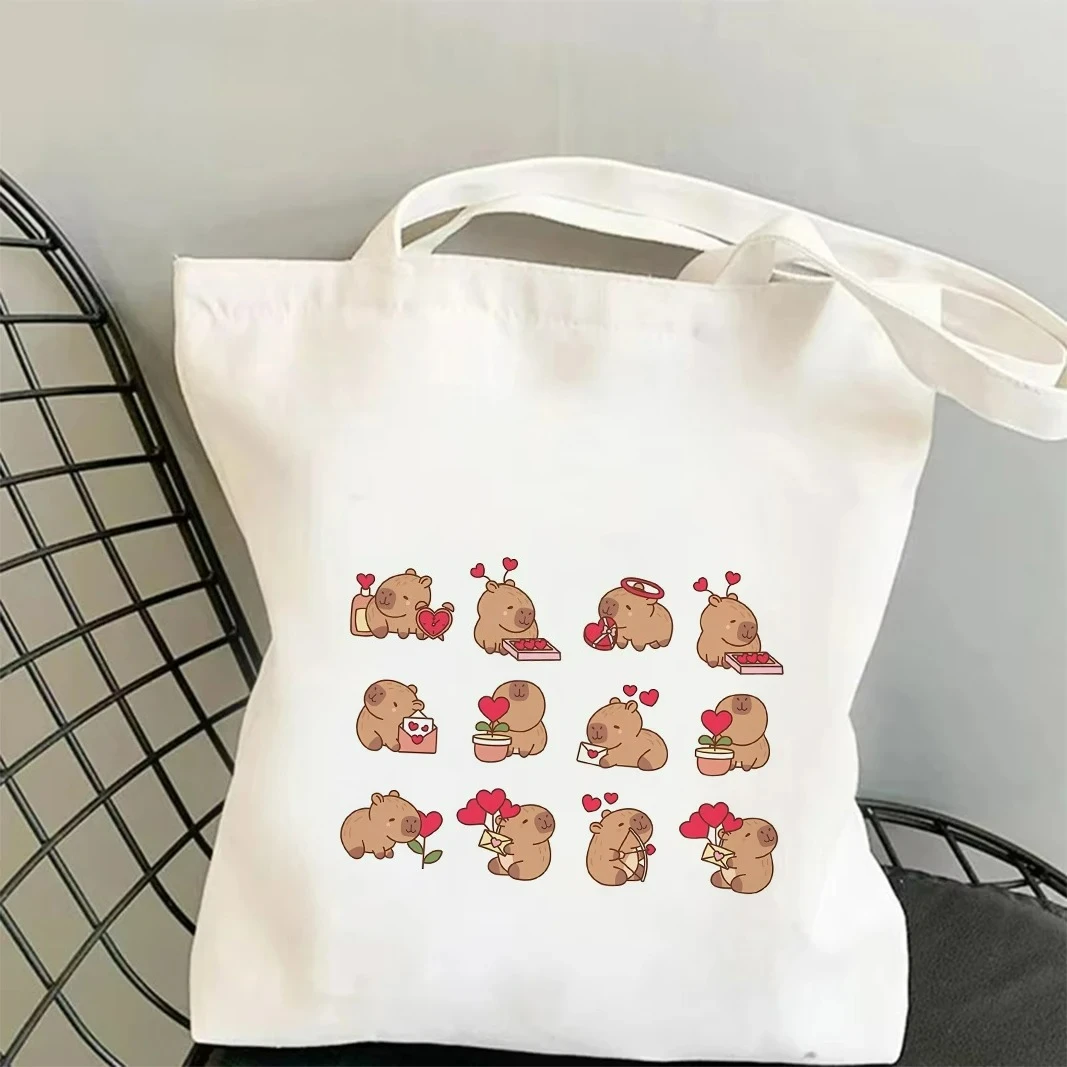 

Сумка-тоут для йоги с принтом капибары, парусиновая сумка с креативным животным узором, легкая экологически чистая спортивная сумка для любителей йоги