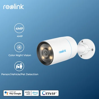 Reolink ColorX 2K PoE กล้องรักษาความปลอดภัยกลางแจ้ง F1.0 รูรับแสง 4MP กล้อง IP ปรับ Warm Light สมาร์ท AI Detection