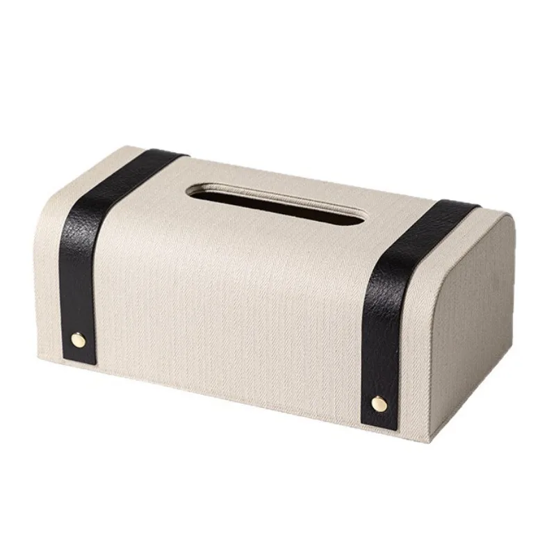 1Pcs Black Brown Leather Tissue Box, Living Room Decoration Dining Table Coffee Table Decoration, Bedroom Tissue Box