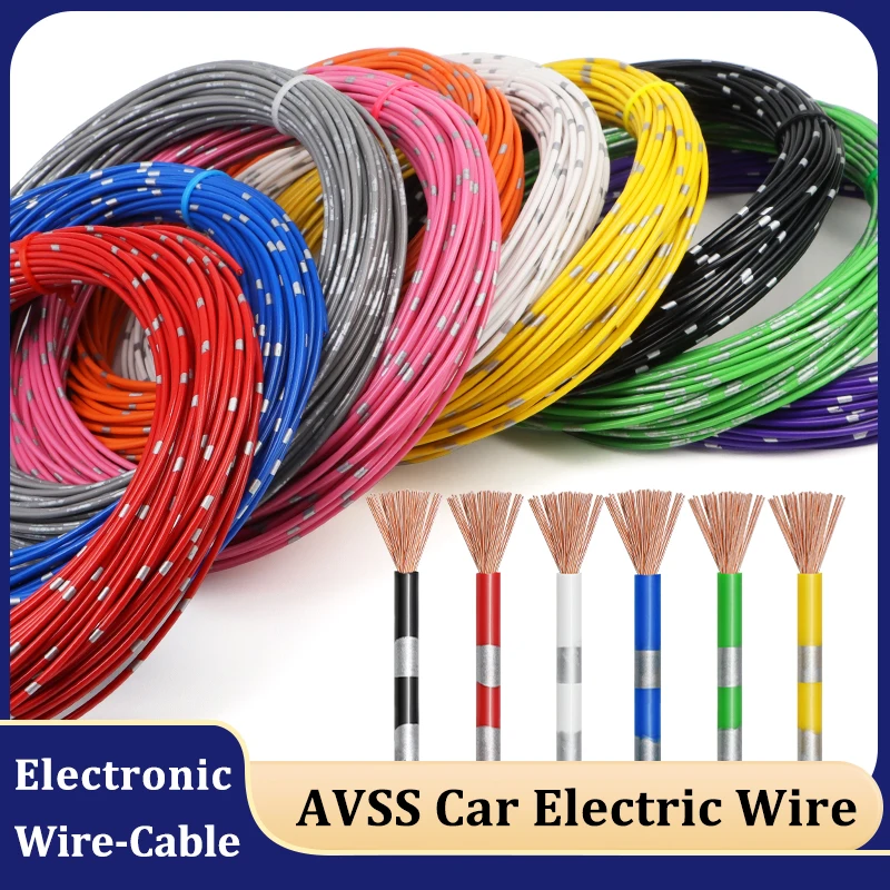 

Pure Copper Core AVSS Car Electronic Wire Sq0.3/0.5mm Flexible PVC Insulation DIY Speaker Audio Automotive Line Connector Cable