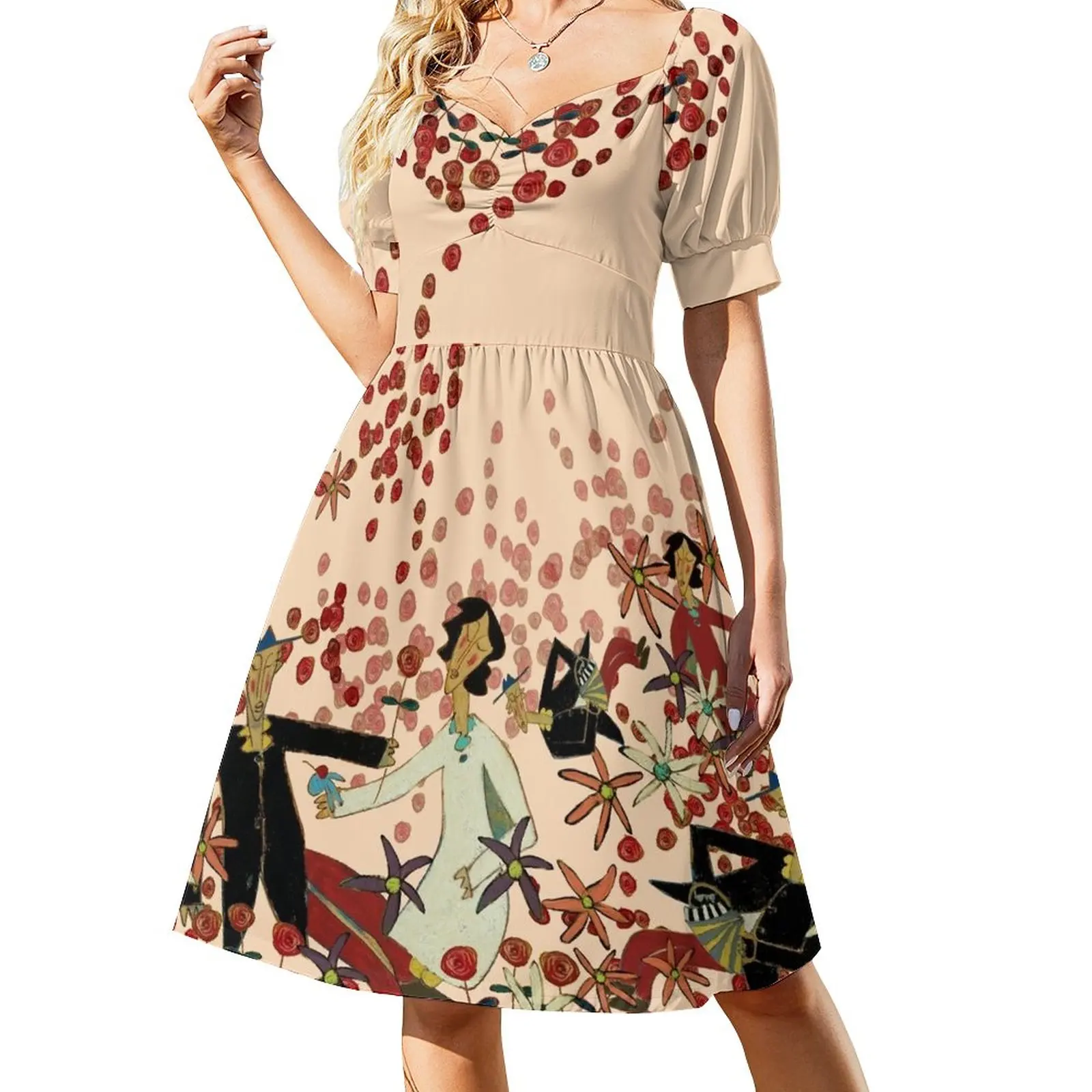 

Parade of Lovers - Cherries on Marzipan Sleeveless Dress summer dress womens 2024 summer dresses ladies 2024