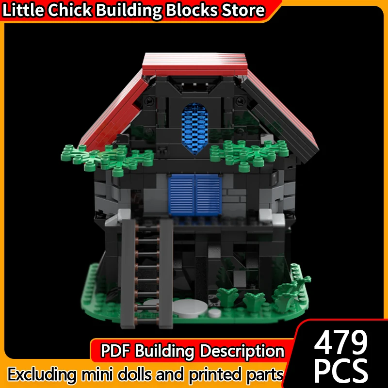 

Средневековый замок, модель MOC, строительные кирпичи, деревня, волшебная мастерская, модульная технология, детские праздничные подарки, сборные игрушки, костюм