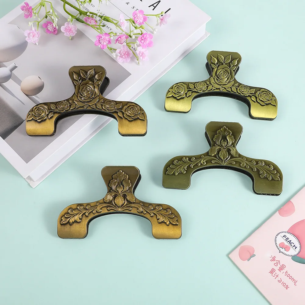 Vintage Flower Embossed Pattern Wallet Clip Creative DIY Journal Material Collage Student Supplies Stationery