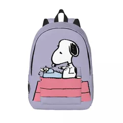 Peanuts Snoopy Cute Cartoon Teenage Backpack with Pocket High School Work Daypack for Men Women College Shoulder Bag