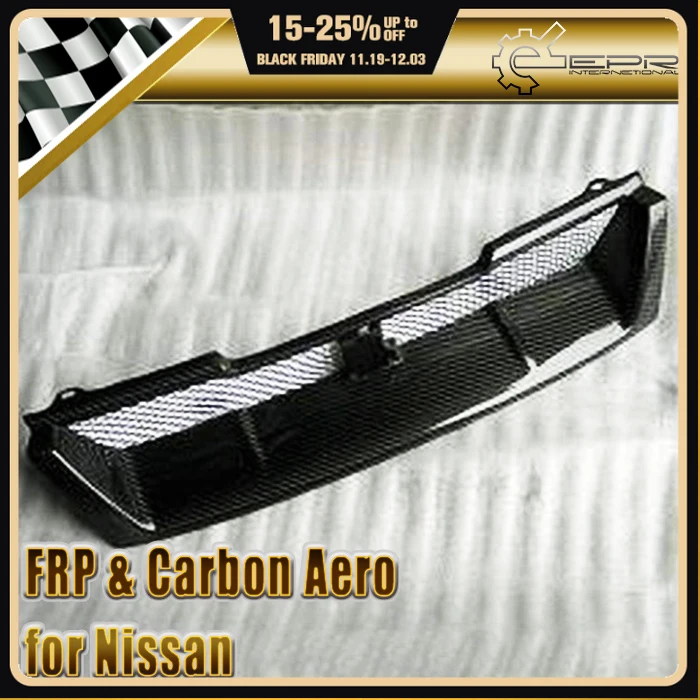 

Car-styling For Nissan Skyline R33 GTR Carbon Fiber OEM Front Grille (GTR only) Glossy Finish Bumper Grill Cover Car Accessories