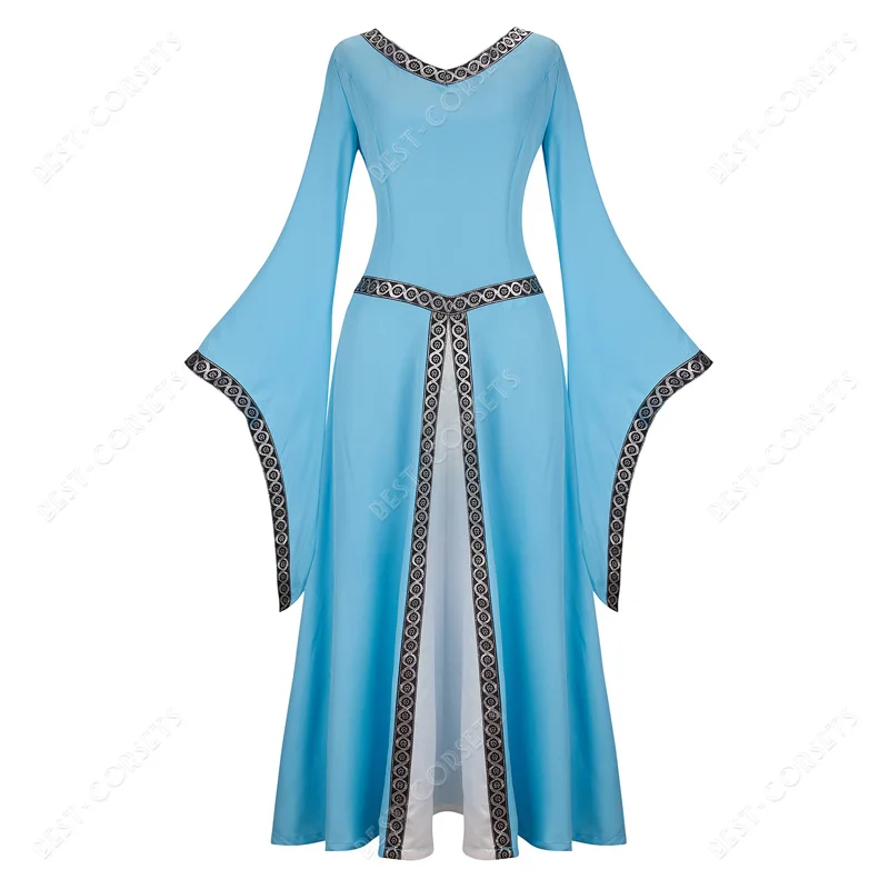 Medieval Costume Women Blue Renaissance Dress Plus Size Halloween Costumes for Women Vintage Hanfu Costume Cosplay