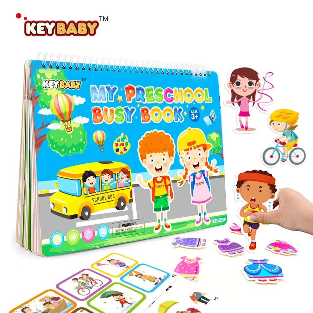 Children's Early Education Quiet Book Enlightenment Sticker Puzzle Book Busy Flip Book Kindergarten Paste Books Toy Gift