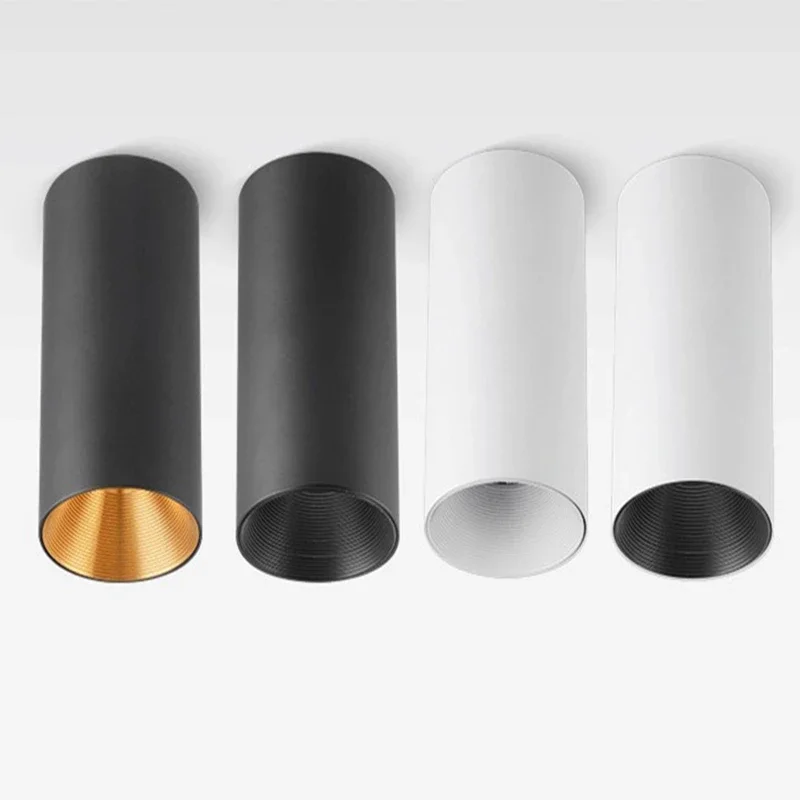 

LED Downlight COB 10W 12W 15W Surface Mounted Dimmable Anti Glare Ceiling Cylindrical Down Light Lamp for Indoor Room Spot Light