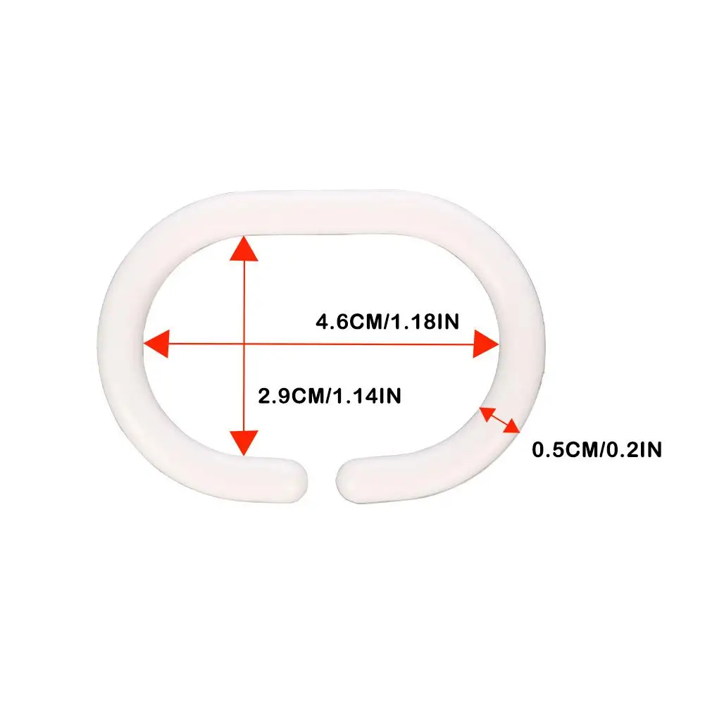 플라스틱 C형 샤워 커튼 후크, 흰색 C형 후크, 욕실 샤워 커튼 라이너 행거, 드레이프 글라이드 루프 클립, 12 개
