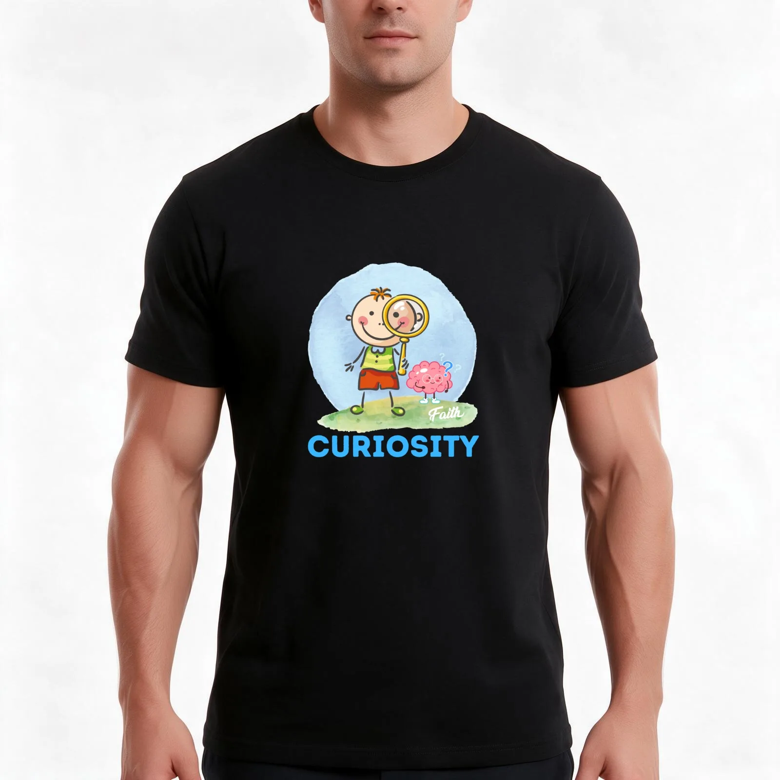 5Cs - Curiosity T-Shirt Summer Casual Cotton Tee Oversized Streetwear Tops Vintage Graphic Print Loose Fit Short Sleeve