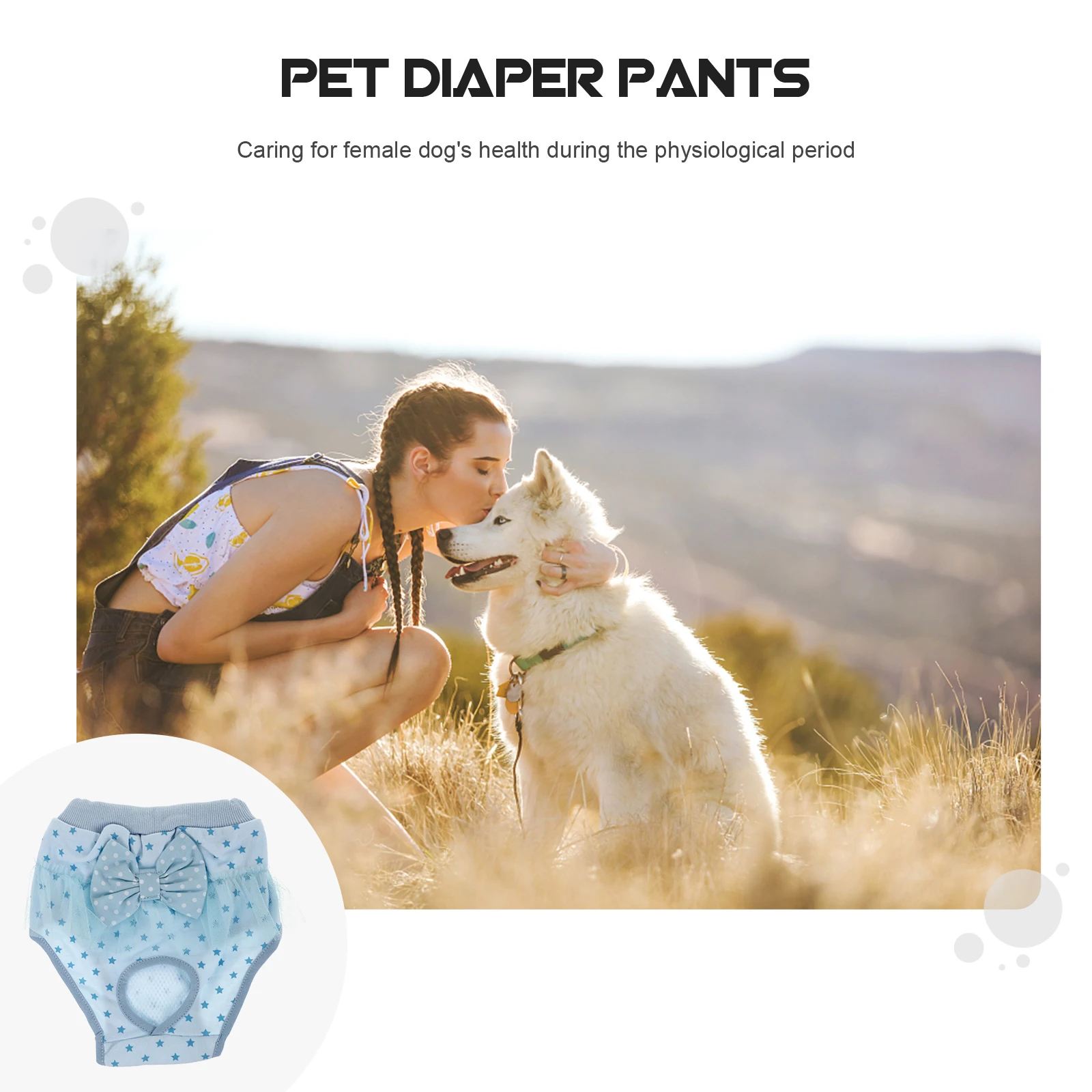 

Puppy Dog Physiological Pants Pet Period Supply Female Sanitary Pantie Sky-