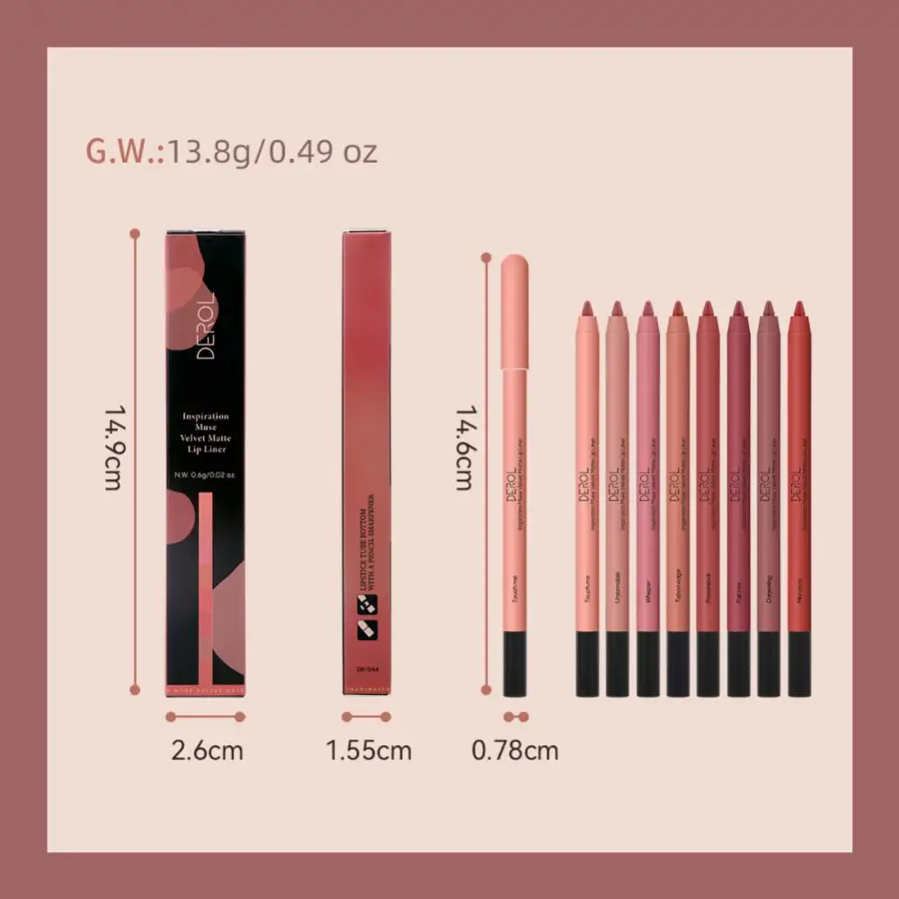 Colors Matte Lipstick Lip Liner High Chroma Velvet Mist Lipliner Long Lasting Not Easy To Smudge Lips Makeup Pen Pencil