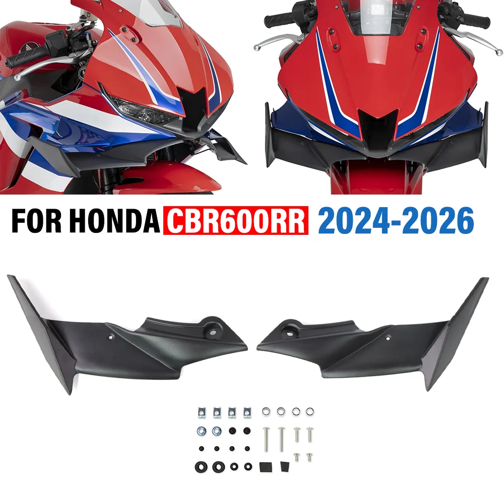 

Motorcycle Downforce Spoiler FOR HONDA CBR600RR CBR 600RR 2024 2025 2026 Side Wing Deflector Front Fairing Aerodynamic Winglets